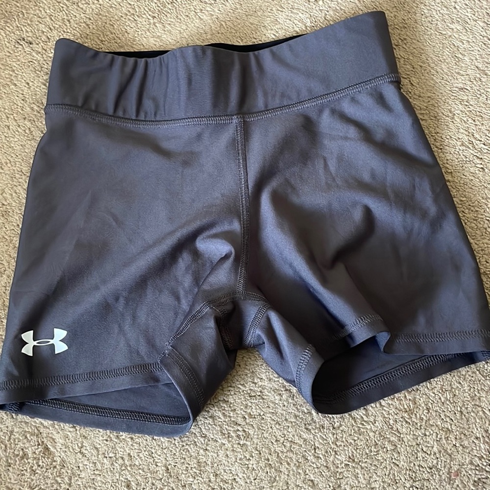 WOMENS GREY UNDER ARMOUR SPANDEX, SIZE M, HIGH WAISTED
